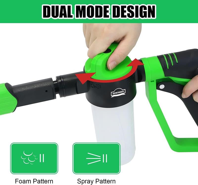Foam Blaster PRO Araba Yıkama Köpük Tabancası Bahçe Hortumu Püskürtme Kar Köpüğü Tabancası Green
