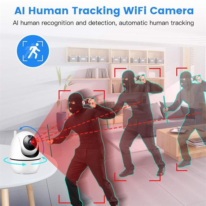 Jo Moyner 2MP Full HD Gece Görüşlü Uzaktan Erişim Renkli Sesli Hareket Algılama IP Wifi Kamera 128Gb SD Kart Güvenlik Kamerası Bebek İzleme Pet İzleme