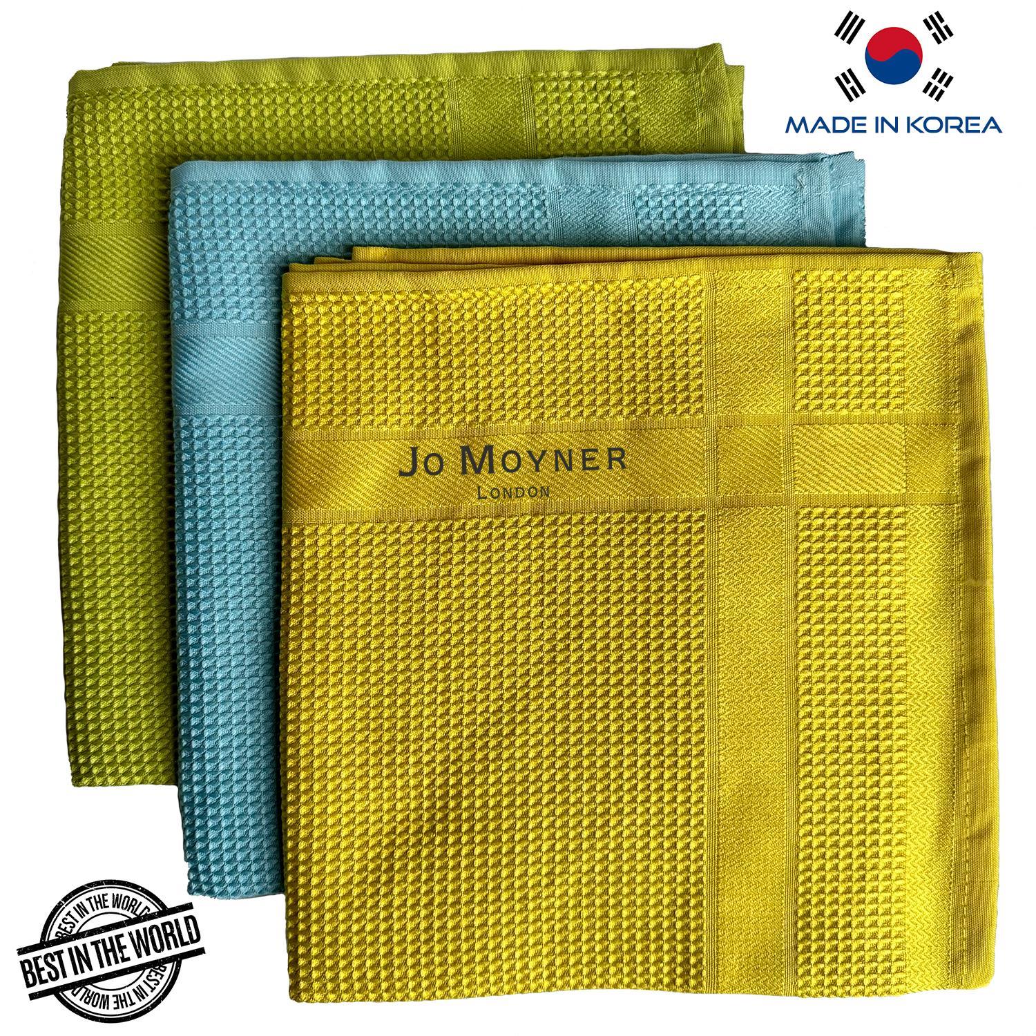 Jo Moyner 3'lü Mikrofiber Temizlik Bezi Sihirli Bez Su Emici Leke Tutmaz Cam Mutfak Banyo Oto 40X60 CM Made in Korea