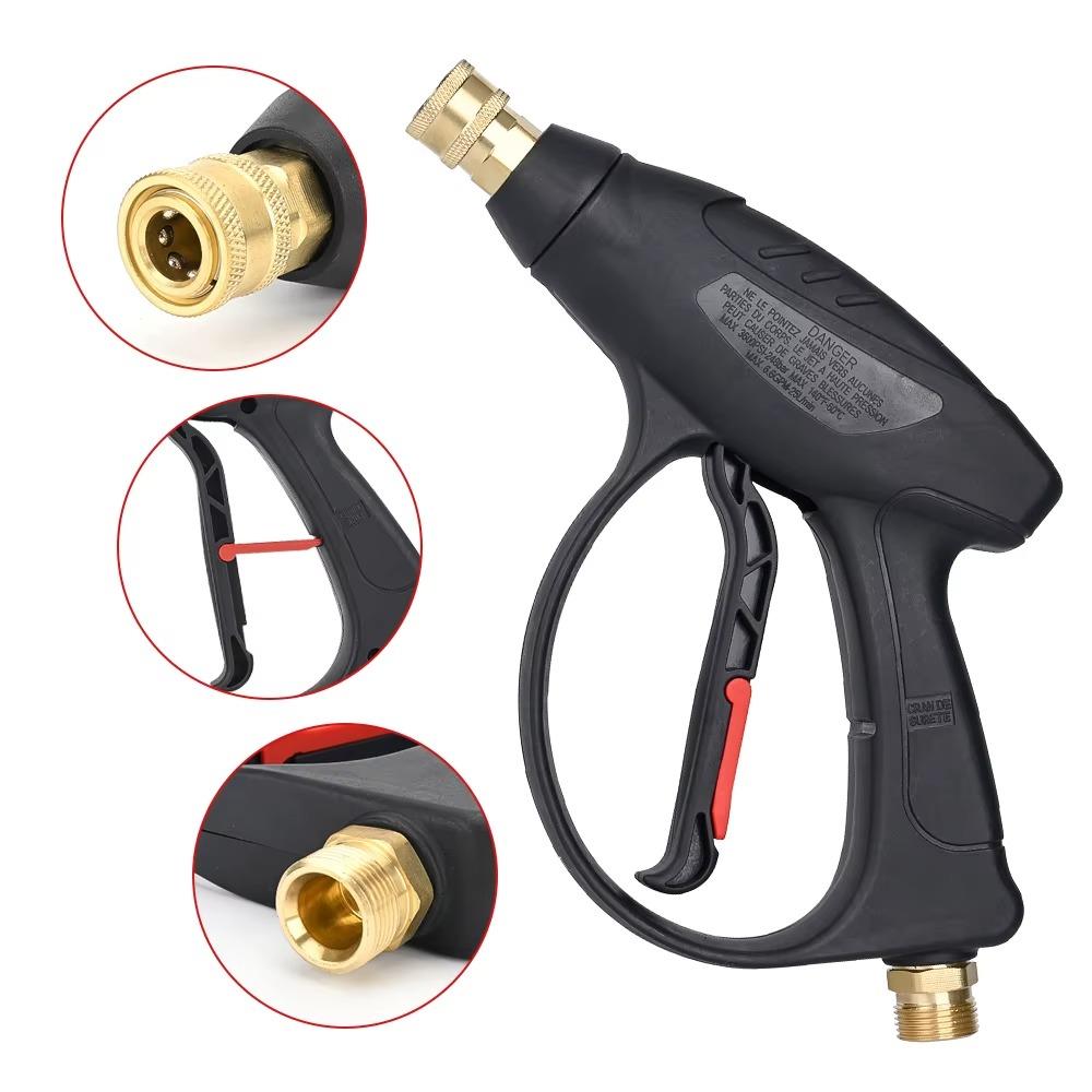 Jo Moyner Araç Yıkama Tabancası 5li Nozzle Set ve Kemer Klipsli Ile Birlikte Kısa Tetik Tabancası 250 Bar Karcher Uyumlu