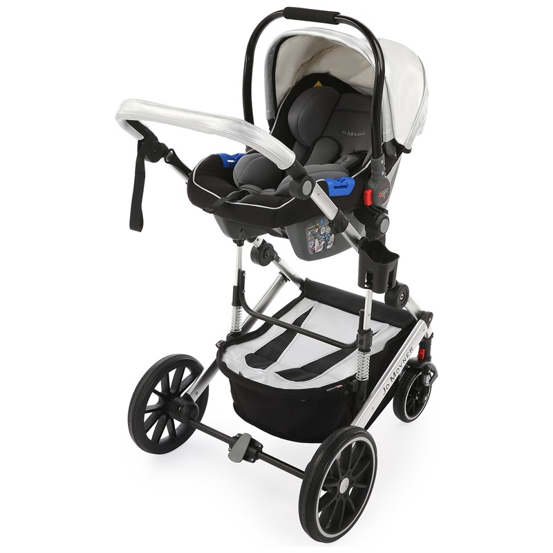 Jo Moyner Delux Gt Line Seyahat Sistem Bebek Arabası 3 In 1 Shiny Grey Deri