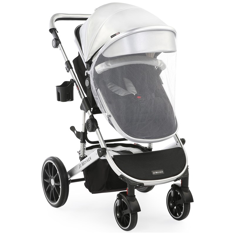Jo Moyner Delux Gt Line Seyahat Sistem Bebek Arabası 3 In 1 Shiny Grey Deri