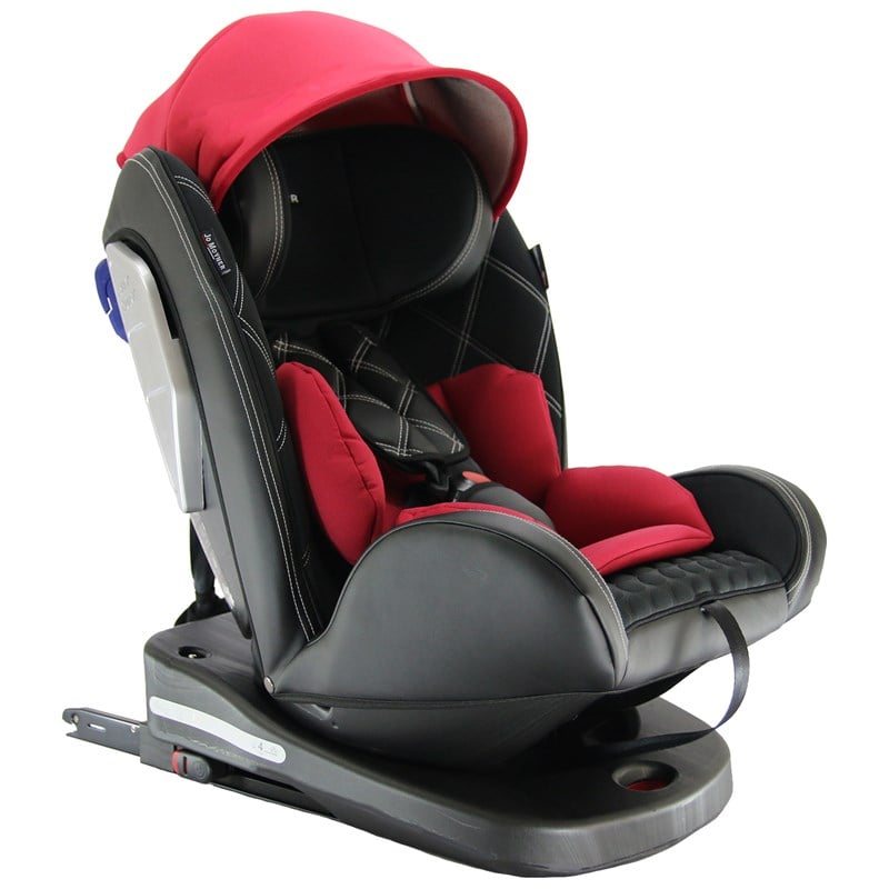 Jo Moyner Exclusive 360 Dönebilen Yatabilir 0-36 Kg Oto Koltuğu ISOFIX/SIP/LATCH Siyah Kırmızı