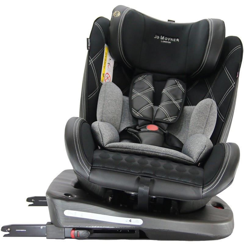 Jo Moyner Exclusive 360 Dönebilen Yatabilir 0-36 Kg Oto Koltuğu ISOFIX/SIP/LATCH Siyah Gri