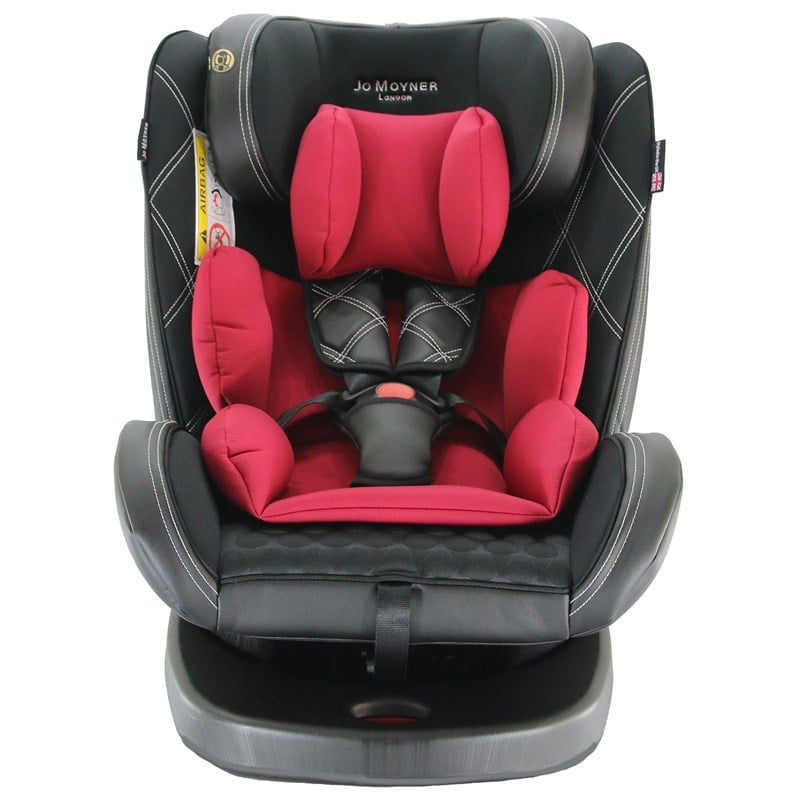 Jo Moyner Exclusive 360 Dönebilen Yatabilir 0-36 Kg Oto Koltuğu ISOFIX/SIP/LATCH Siyah Kırmızı