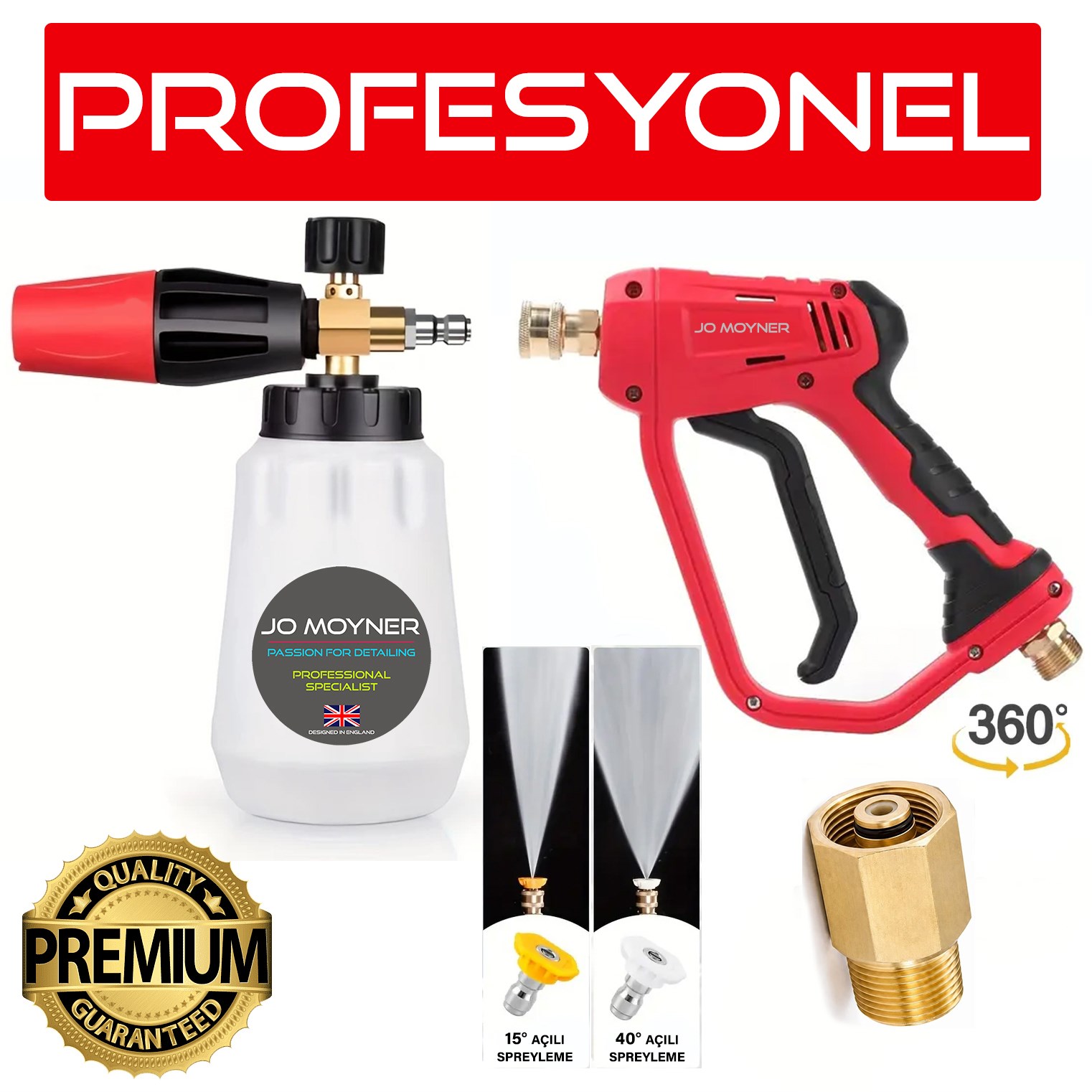 Jo Moyner Foam Lance Köpük Tabancası Set 1000ml Karcher HD Uyumlu