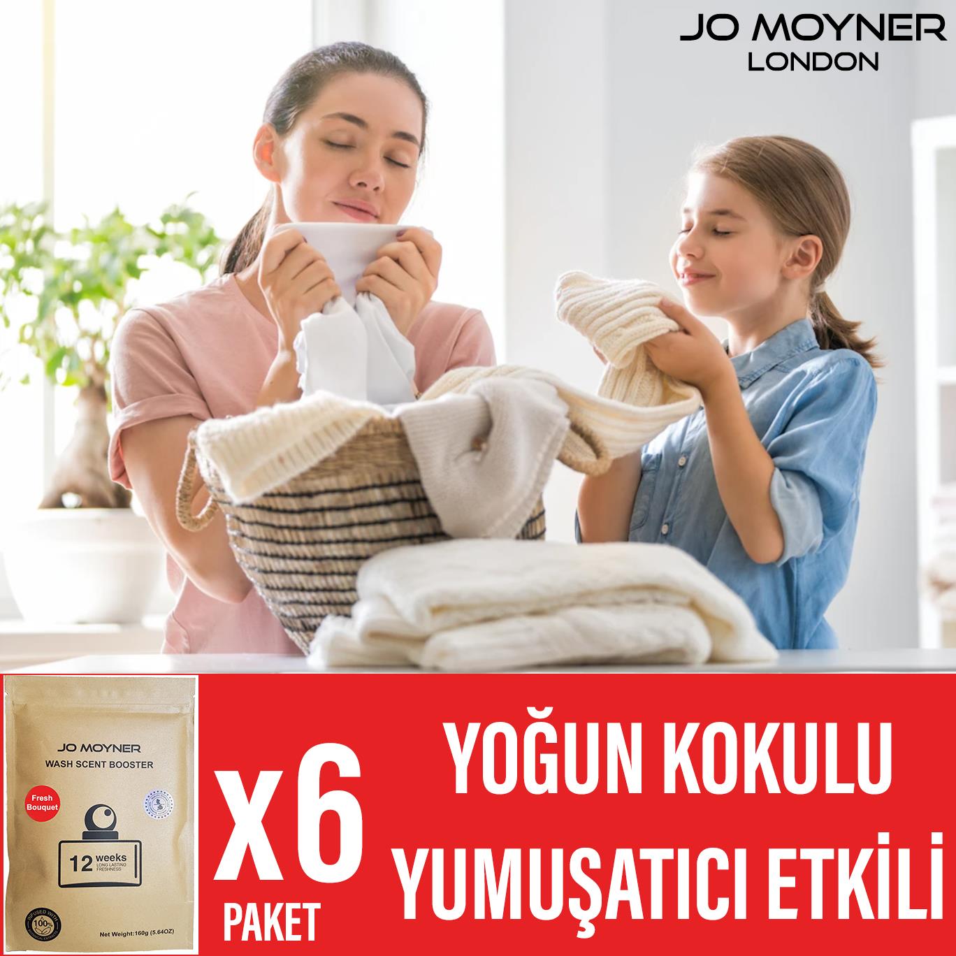 Jo Moyner Granül Çamaşır Parfümü Boncuk Çamaşır Yumuşatıcısı Konsantre Taze Çiçekler 90 Kullanım