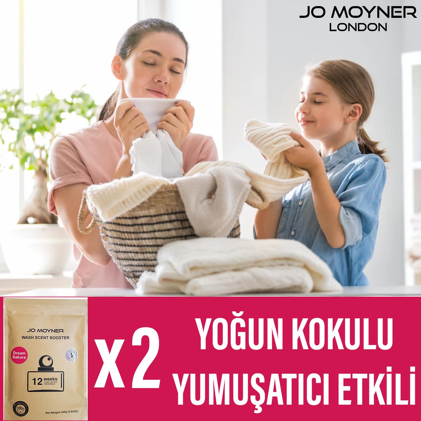 Jo Moyner Granül Çamaşır Parfümü Boncuk Çamaşır Yumuşatıcısı Konsantre Japon Kiraz Çiçeği 2 Paket