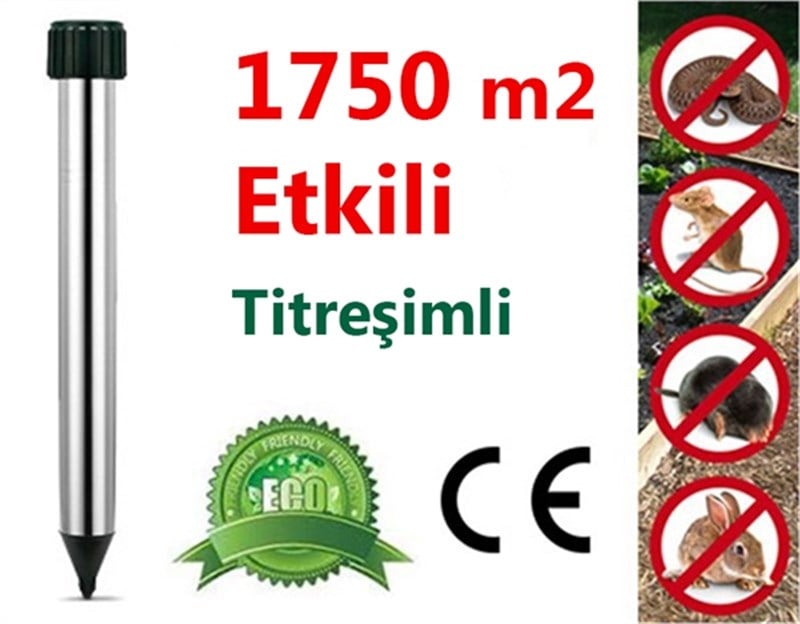 Motor Titreşimli Fare,Yılan, Köstebek Kovucu 1750m2