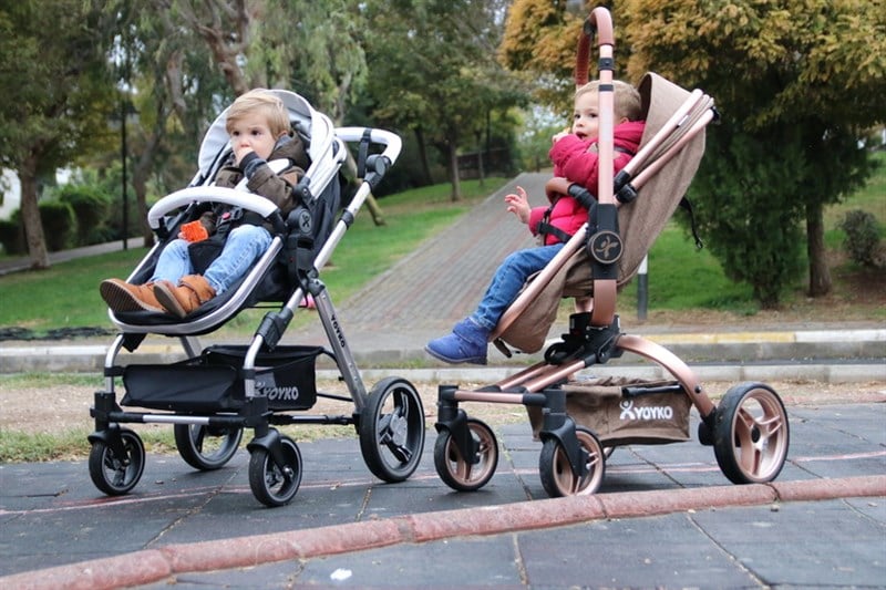 Yoyko 360 Derece Dönebilen Bebek Arabası 3 in 1 Kahve Rose Kasa
