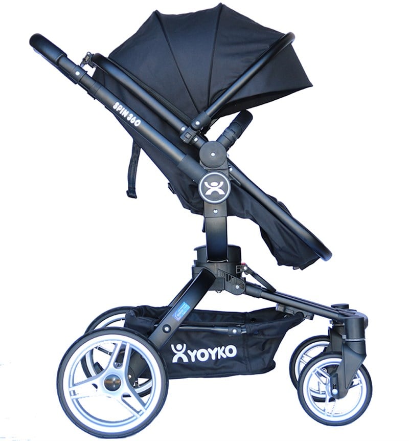 Yoyko 360 Derece Dönebilen Bebek Arabası 3 in 1 Siyah Siyah Kasa