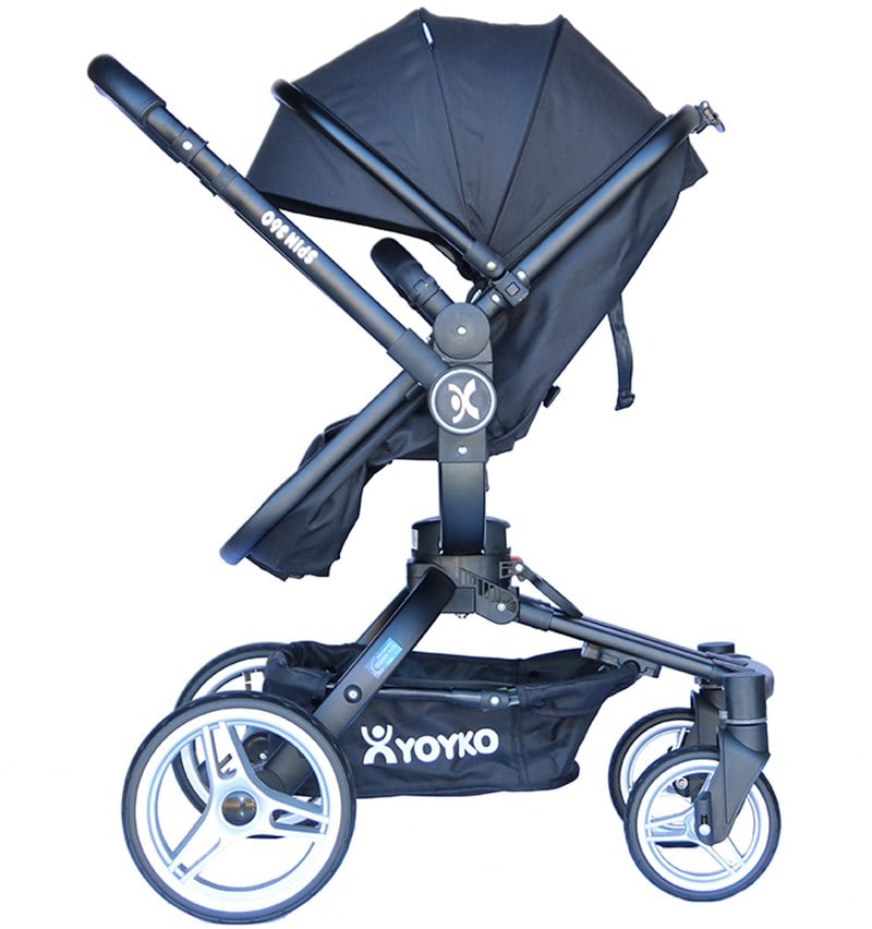 Yoyko 360 Derece Dönebilen Bebek Arabası 3 in 1 Siyah Siyah Kasa