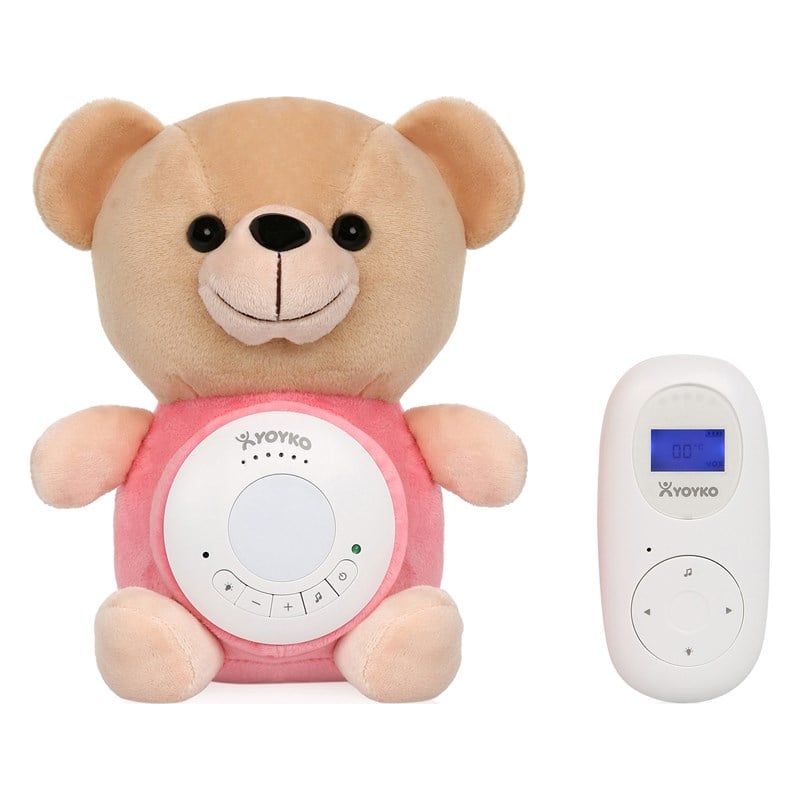 Yoyko Bear Dijital Bebek Telsizi 300m - Şarjlı - Isı Göstergesi - Interkom - LCD Ekran - Gece Işığı - Ninni Pembe