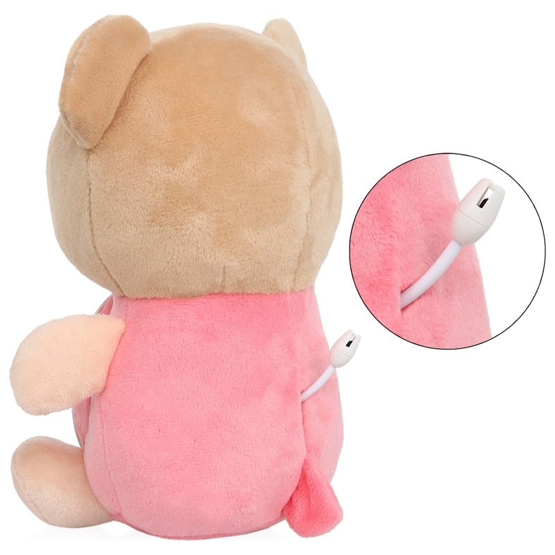 Yoyko Bear Dijital Bebek Telsizi 300m - Şarjlı - Isı Göstergesi - Interkom - LCD Ekran - Gece Işığı - Ninni Pembe