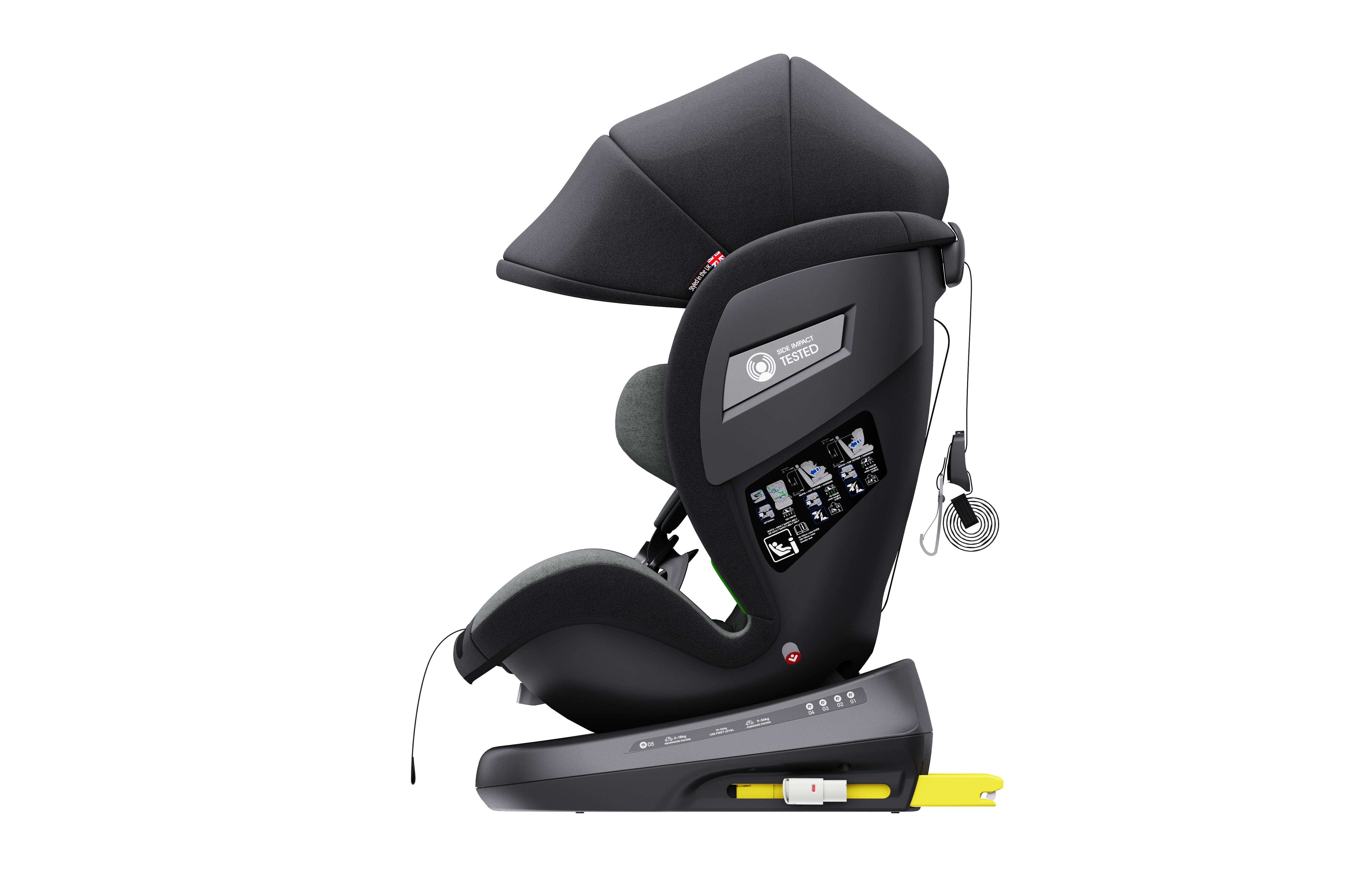 Yoyko Bear Dönebilir Yatabilir 0-36 Kg Oto Koltuğu ISOFIX/SIP/LATCH Gri
