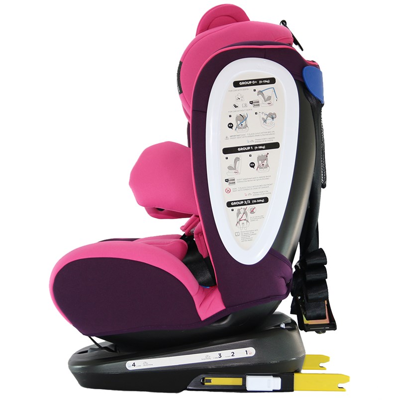 Yoyko Bear Dönebilen Yatabilir 0-36 Kg Oto Koltuğu ISOFIX/SIP/LATCH Pembe