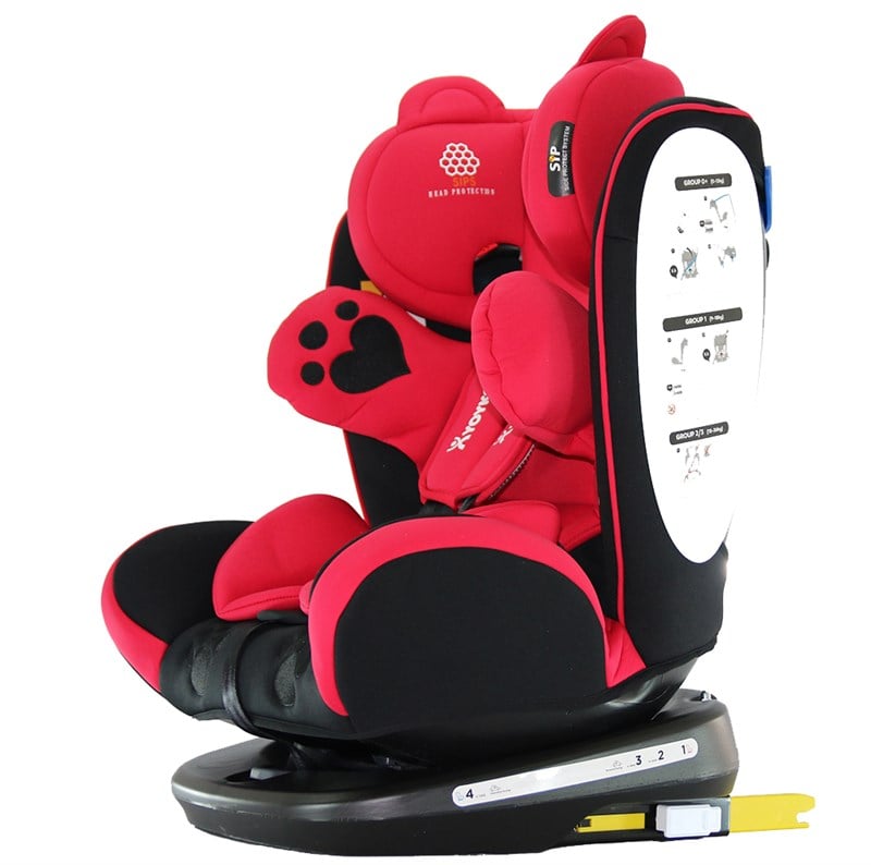 Yoyko Bear Dönebilir Yatabilir 0-36 Kg Oto Koltuğu ISOFIX/SIP/LATCH Kırmızı