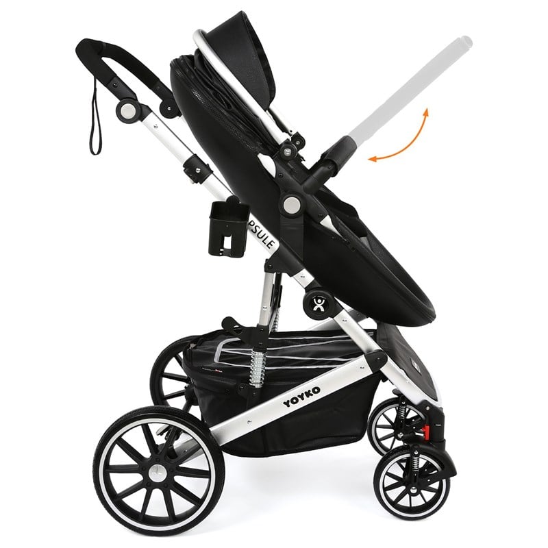Yoyko Capsule Egg Travel Seyahat Sistem Bebek Arabası Siyah Silver