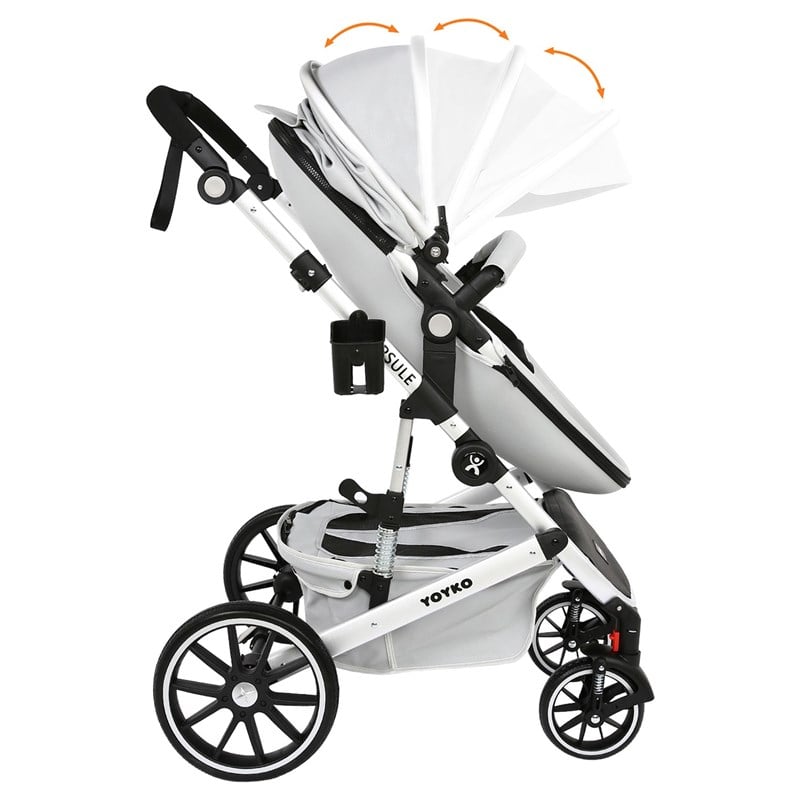 Yoyko Capsule Egg Travel Seyahat Sistem Bebek Arabası Gri Silver