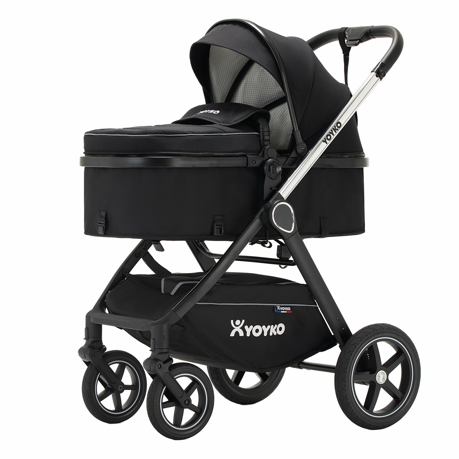 Yoyko Crown i-Size Travel Sistem Bebek Arabası 3 in 1 Siyah Silver