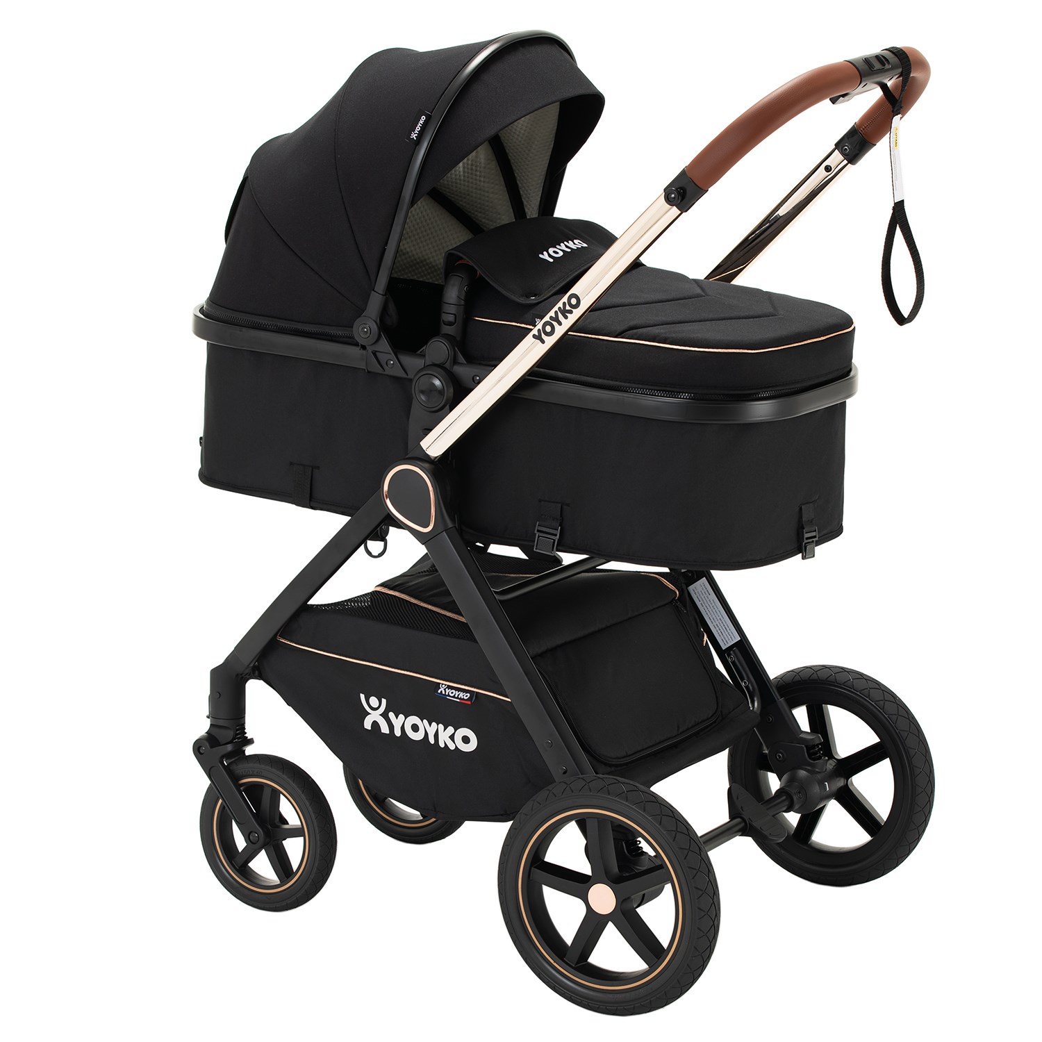 Yoyko Crown i-Size Travel Sistem Bebek Arabası 3 in 1 Siyah Rose