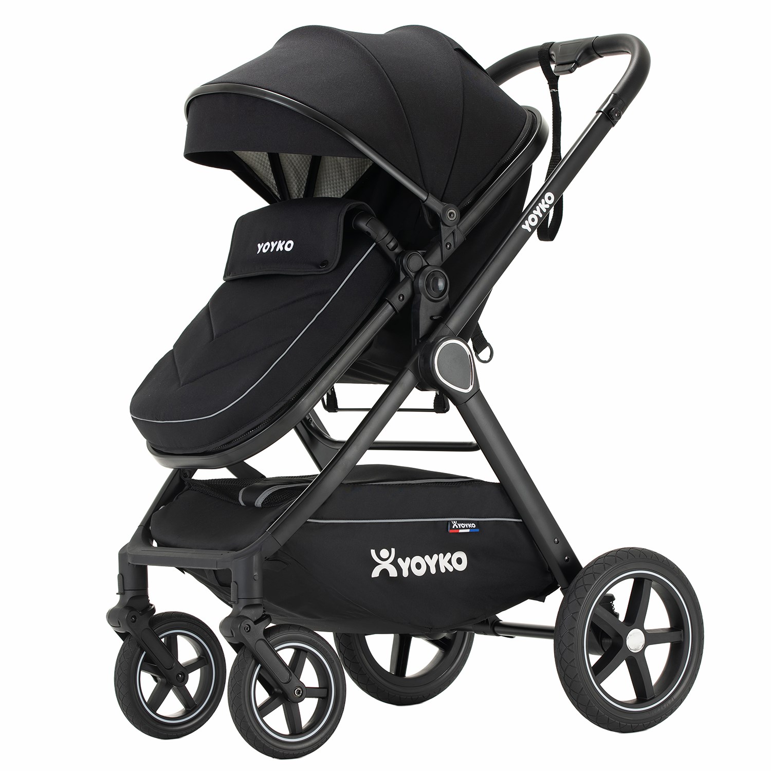 Yoyko Crown i-Size Travel Sistem Bebek Arabası 3 in 1 Siyah Siyah