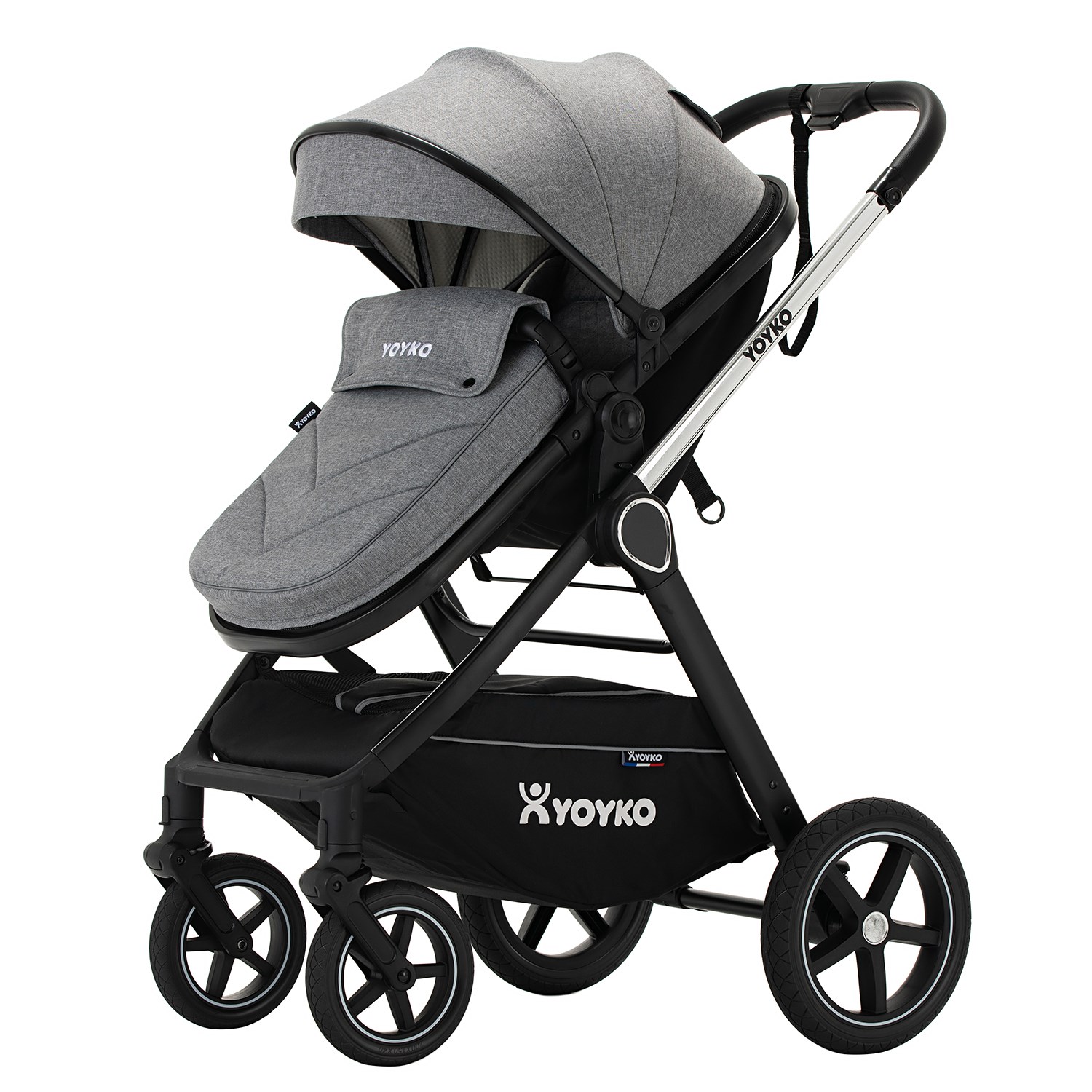 Yoyko Crown i-Size Travel Sistem Bebek Arabası 3 in 1 Gri Silver