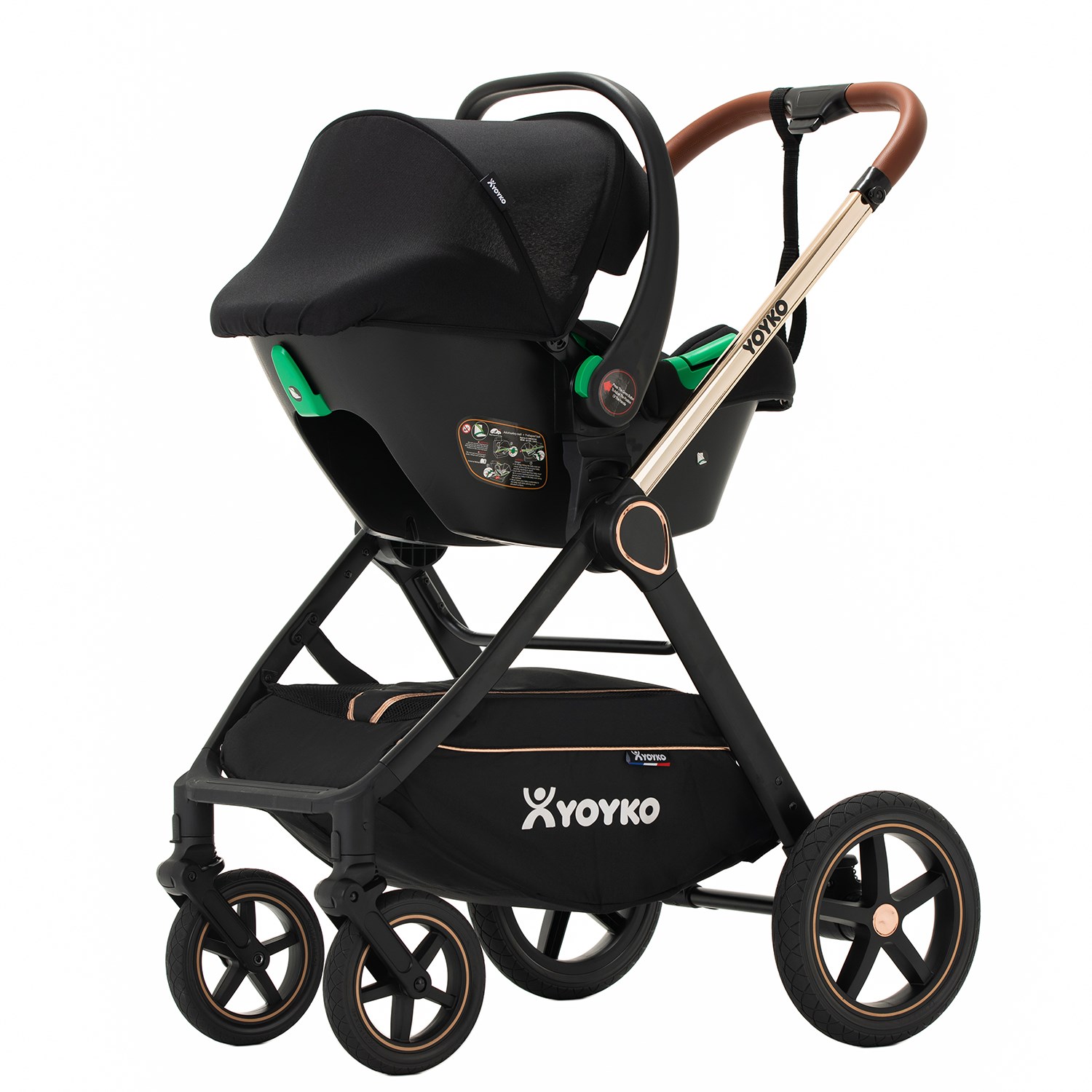 Yoyko Crown i-Size Travel Sistem Bebek Arabası 3 in 1 Siyah Rose