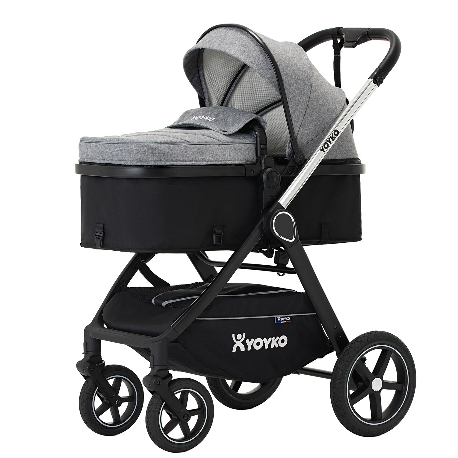 Yoyko Crown i-Size Travel Sistem Bebek Arabası 3 in 1 Gri Silver