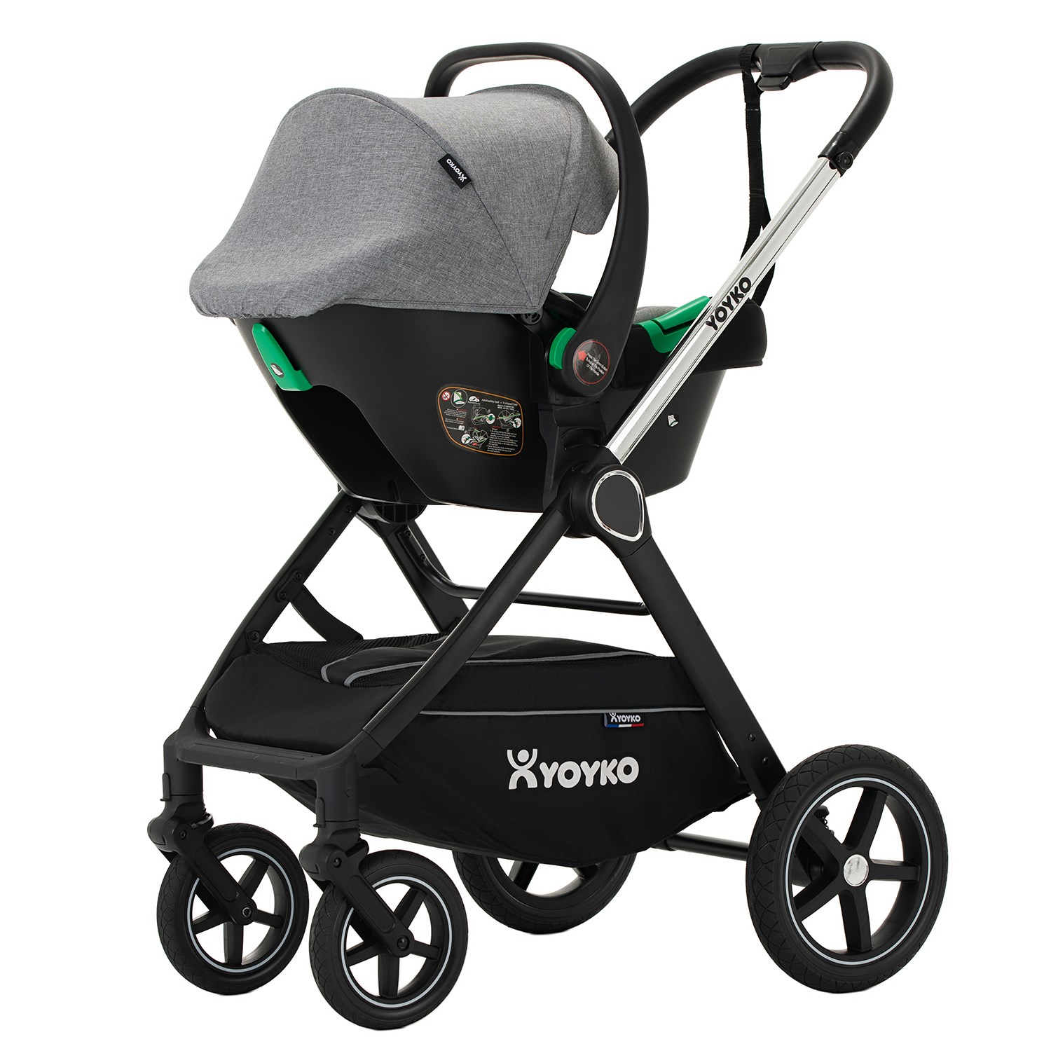 Yoyko Crown i-Size Travel Sistem Bebek Arabası 3 in 1 Gri Silver