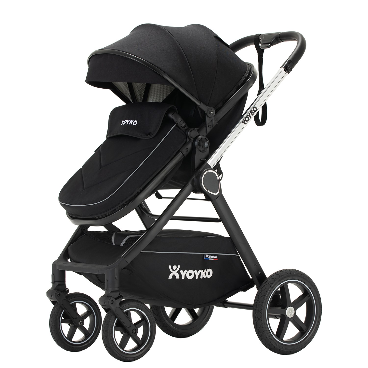 Yoyko Crown i-Size Travel Sistem Bebek Arabası 3 in 1 Siyah Silver