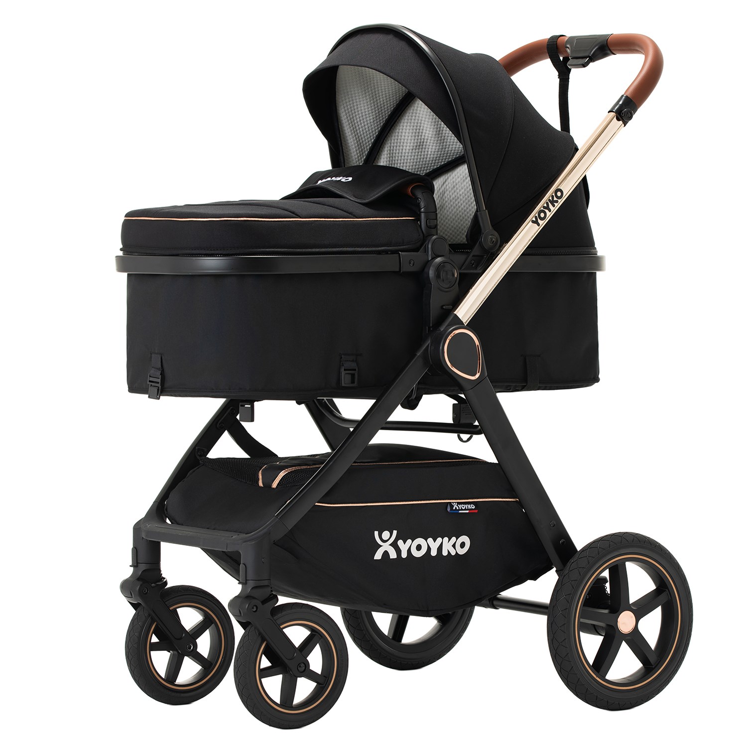 Yoyko Crown i-Size Travel Sistem Bebek Arabası 3 in 1 Siyah Rose