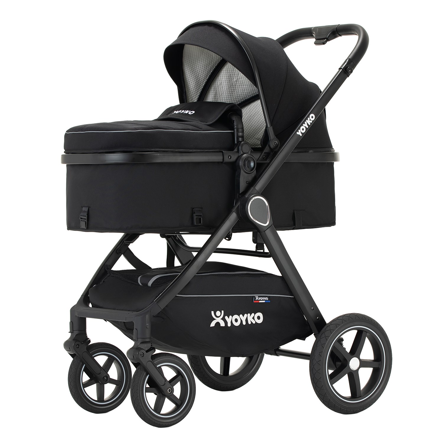 Yoyko Crown i-Size Travel Sistem Bebek Arabası 3 in 1 Siyah Siyah