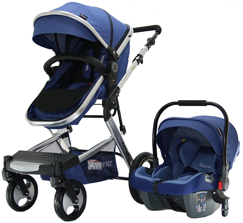 Yoyko Elegance Travel Sistem Bebek Arabası 3 in 1 Mavi Silver