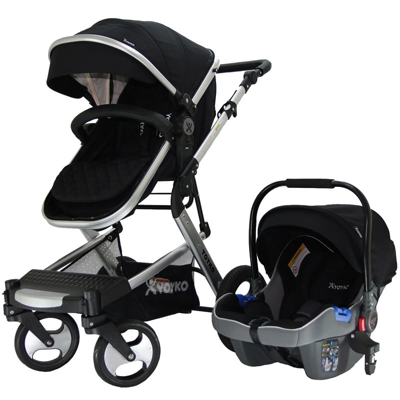 Yoyko Elegance Travel Sistem Bebek Arabası 3 in 1 Siyah Silver