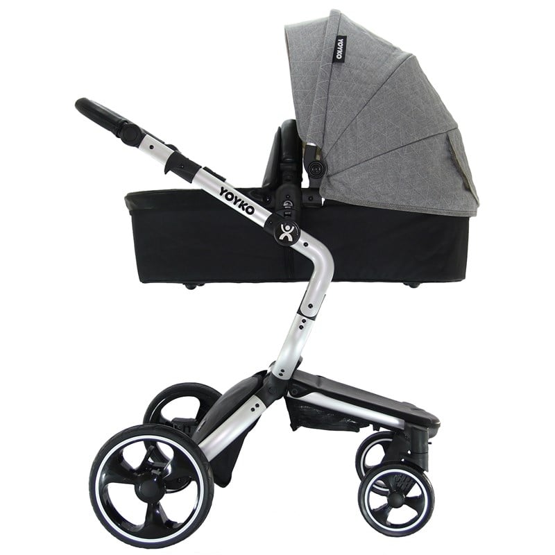 Yoyko Innovation Bebek Arabası 3 in 1 Gri Silver Kapitoneli
