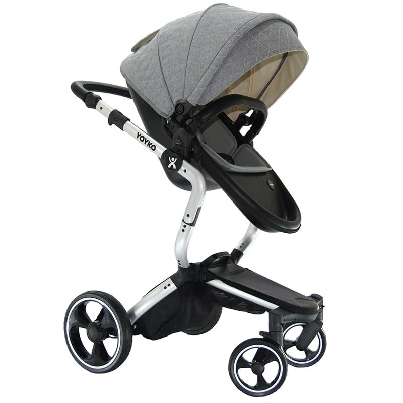 Yoyko Innovation Bebek Arabası 3 in 1 Gri Silver Kapitoneli
