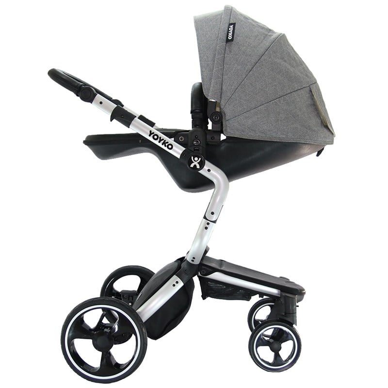 Yoyko Innovation Bebek Arabası 3 in 1 Gri Silver Kapitoneli
