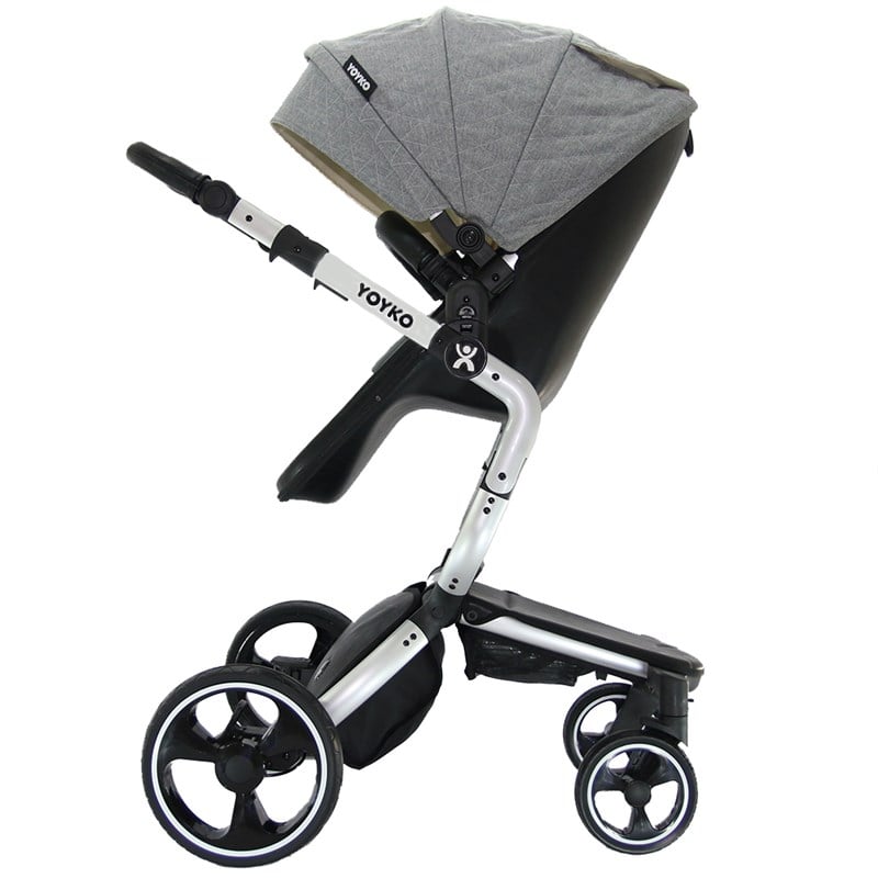 Yoyko Innovation Bebek Arabası 3 in 1 Gri Silver Kapitoneli