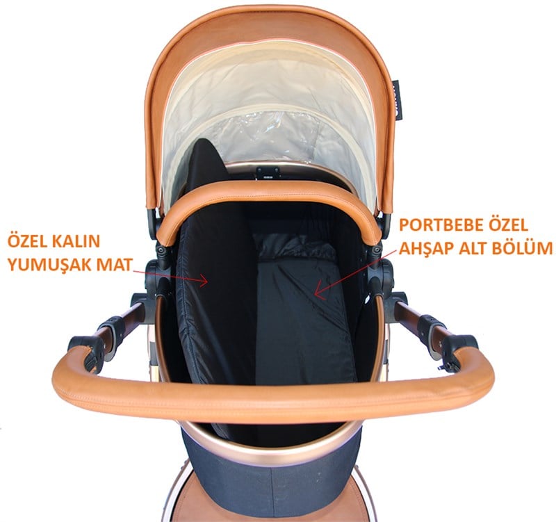 Yoyko Innovation Bebek Arabası 3 in 1 Kahve Rose
