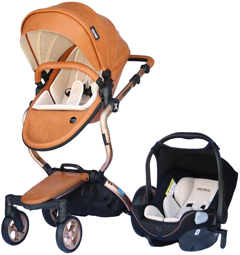 Yoyko Innovation Bebek Arabası 3 in 1 Kahve Rose
