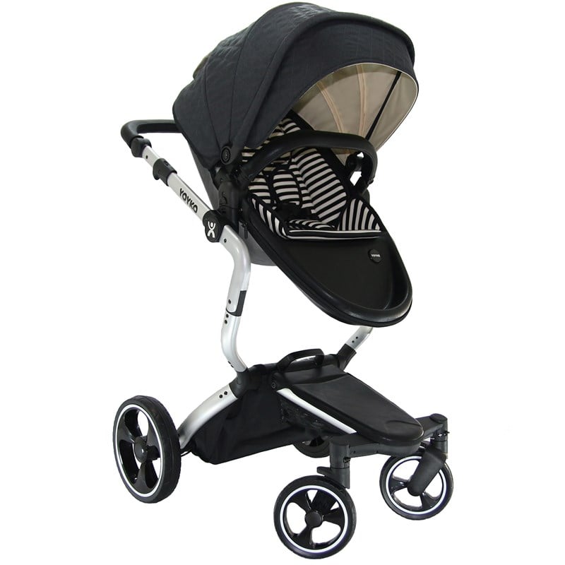 Yoyko Innovation Bebek Arabası 3 in 1 Siyah Silver Kapitoneli
