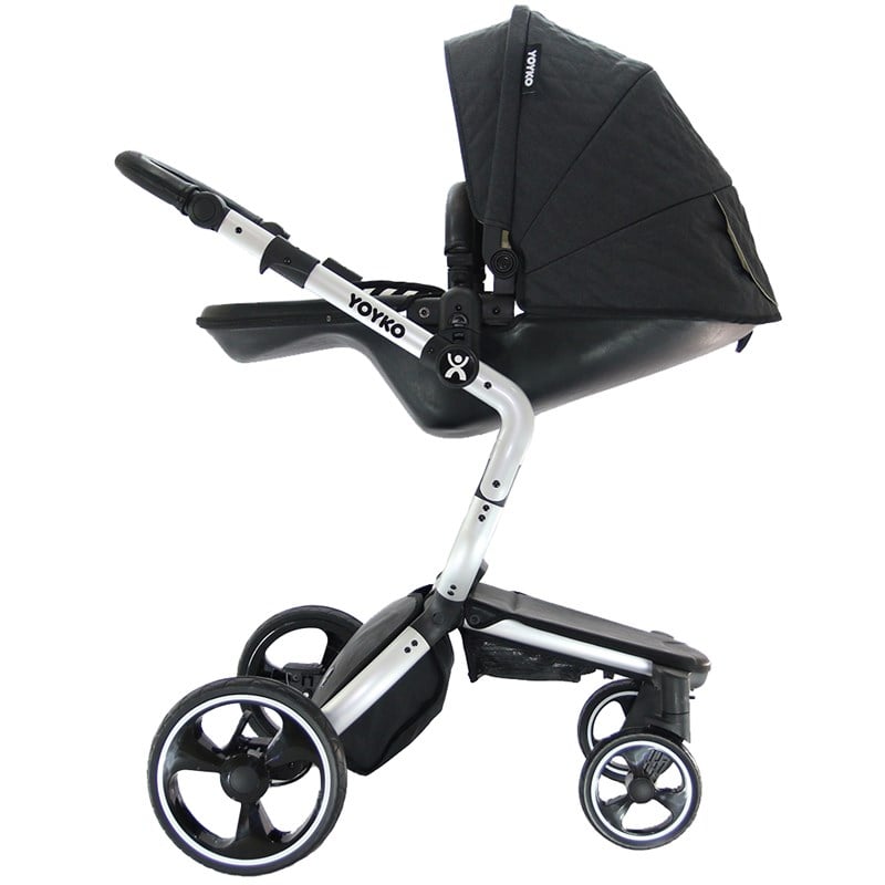 Yoyko Innovation Bebek Arabası 3 in 1 Siyah Silver Kapitoneli