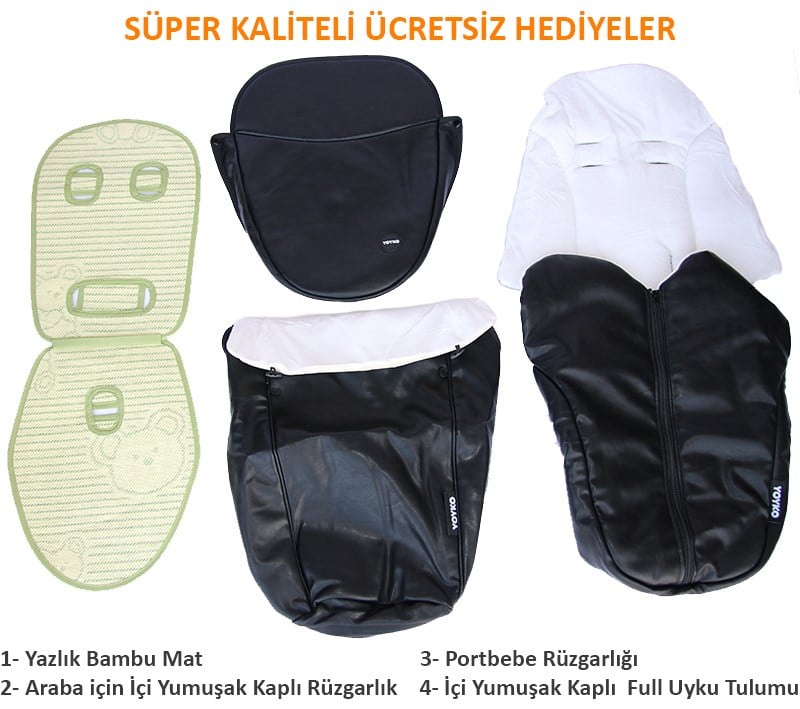 Yoyko Innovation Bebek Arabası 3 in 1 Siyah