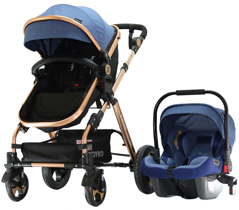 Yoyko Luxury Travel Sistem Bebek Arabası 3 in 1 Mavi Rose