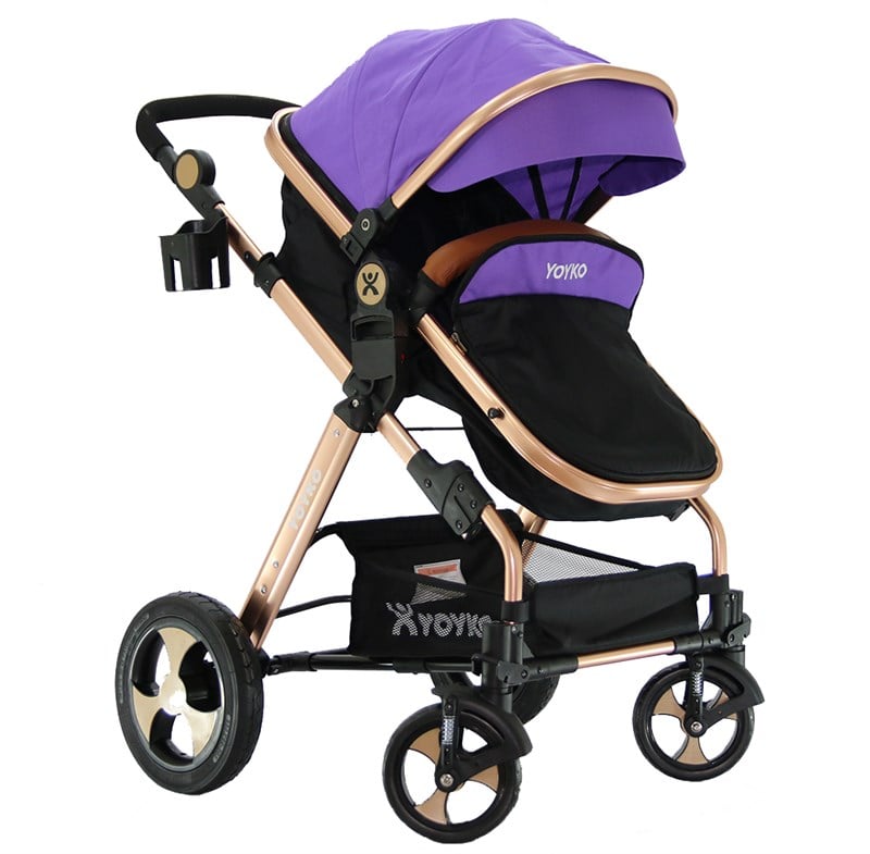 Yoyko Luxury Travel Sistem Bebek Arabası 3 in 1 Mor Rose
