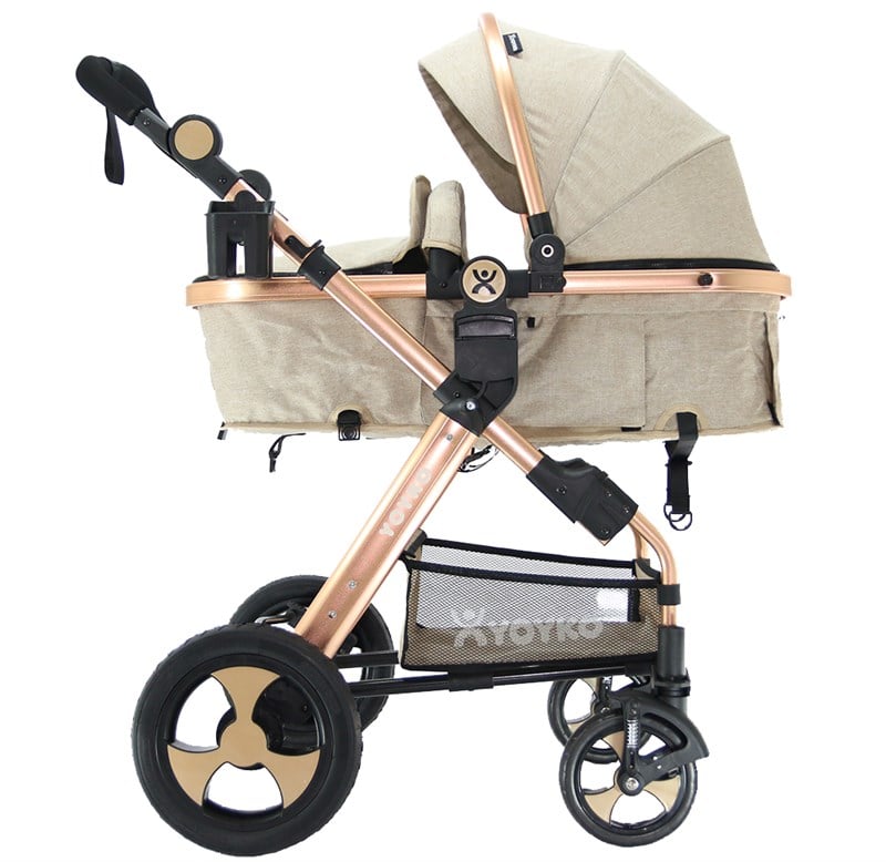 Yoyko Luxury Travel Sistem Bebek Arabası 3 in 1 Full Kahve Rose