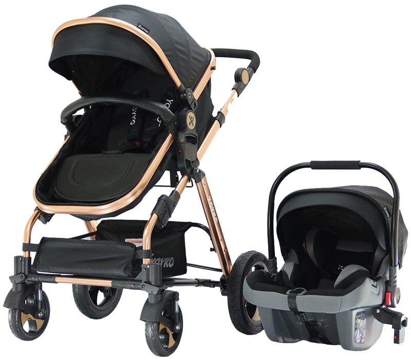 Yoyko Luxury Travel Sistem Bebek Arabası 3 in 1 Siyah Rose