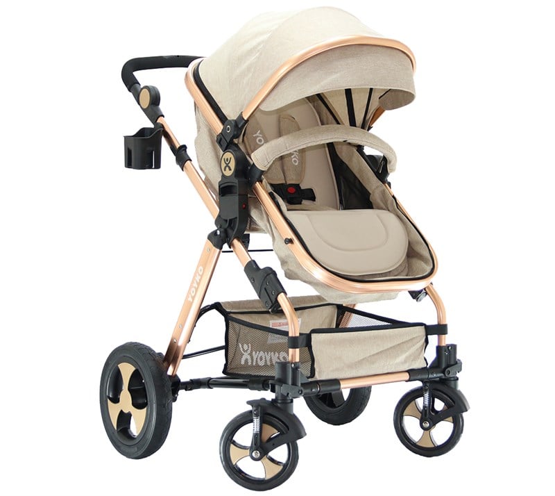 Yoyko Luxury Travel Sistem Bebek Arabası 3 in 1 Full Kahve Rose