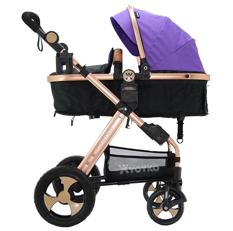 Yoyko Luxury Travel Sistem Bebek Arabası 3 in 1 Mor Rose